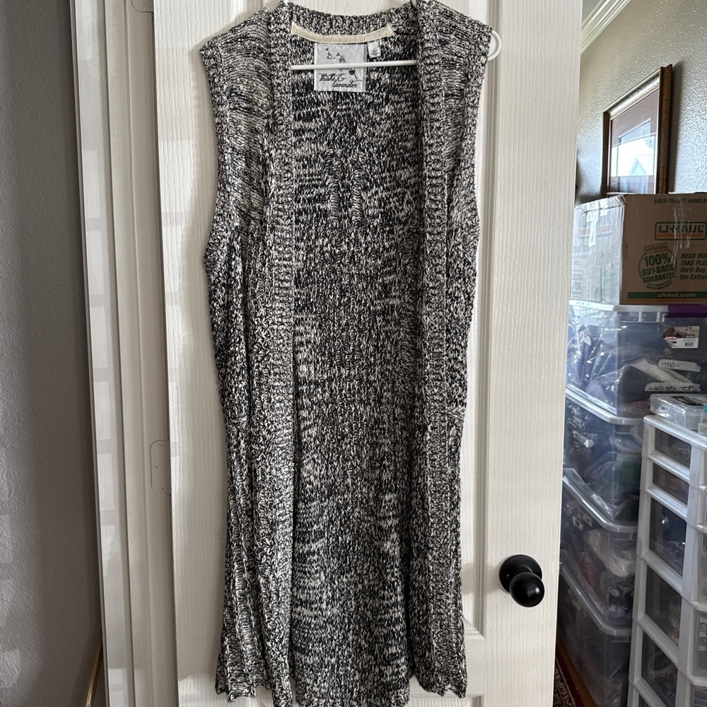 Thistle And Lavender Ladies Kimono Duster Open Front. Sweater. 4296